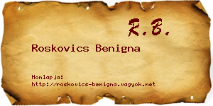 Roskovics Benigna névjegykártya